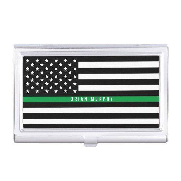 Thin Green Line Military Flag Monogram  Case