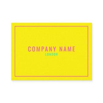 Thin neon pink border, yellow