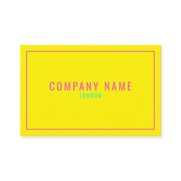 Thin neon pink border, yellow