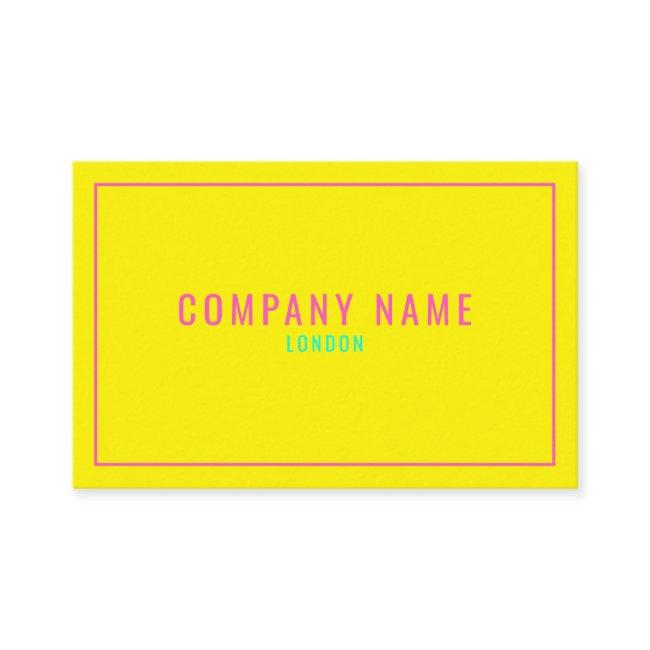 Thin neon pink border, yellow