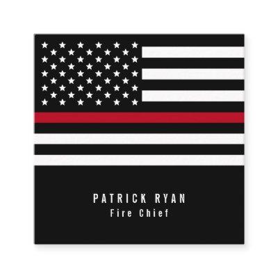 Thin Red Line Firefighter American Flag Square