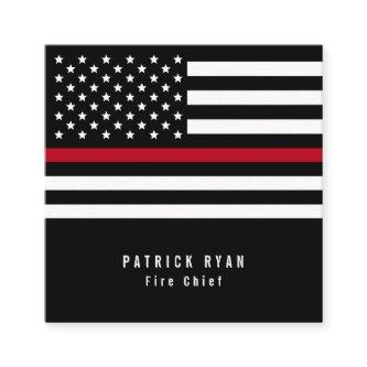 Thin Red Line Firefighters American Flag Square