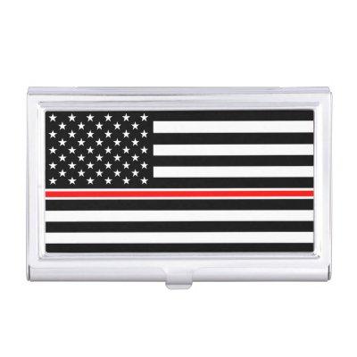 Thin Red Line Flag: Firefighter Hero Memorial  Case
