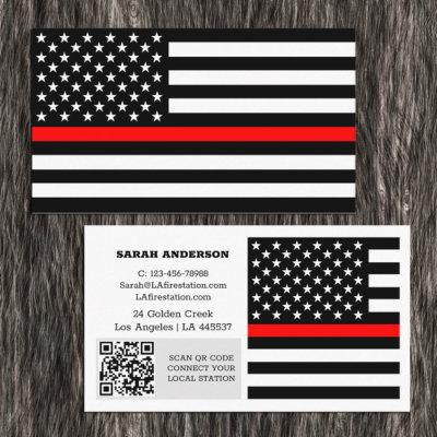 Thin Red Line Flag, USA Fireman / Personalized