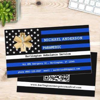 Thin White Line Flag Custom Paramedic EMS QR Code