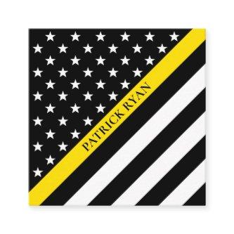 Thin Yellow Line Dispatcher Stars & Stripes Flag Square