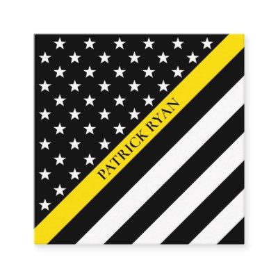 Thin Yellow Line Dispatcher Stars & Stripes Flag Square