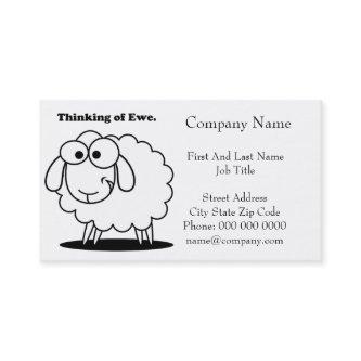 Thinking of Ewe Lamb Sheep Cute Cartoon
