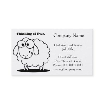 Thinking of Ewe Lamb Sheep Cute Cartoon