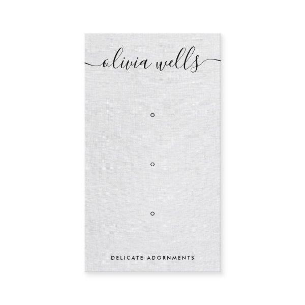 Three 3 Hole Gray Script  Earring Display Holder