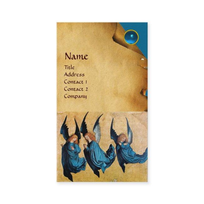THREE ANGELS MONOGRAM,Parchment Blue Sapphire