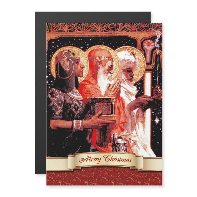 Three Wise Men. Christmas Magnetic Card