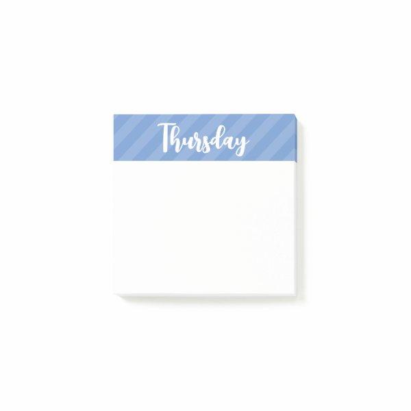 Thursday - Days of the Week - Post It Notes