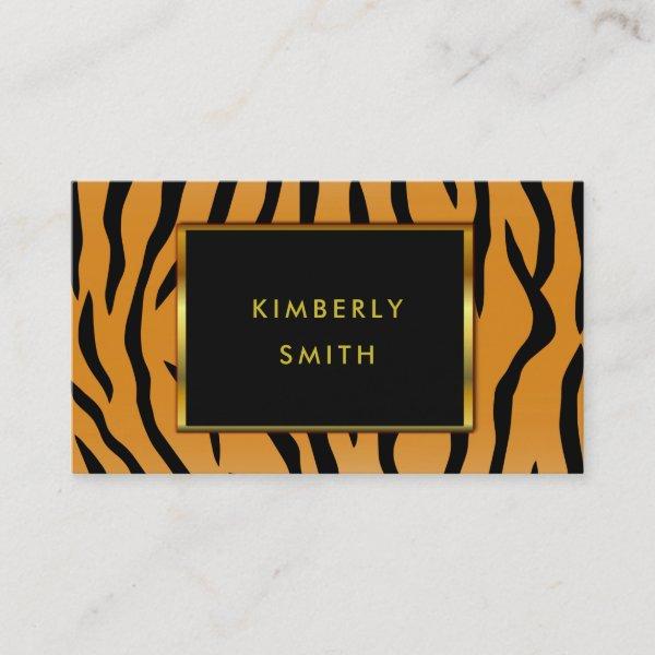 Tiger print black gold minimalist professional