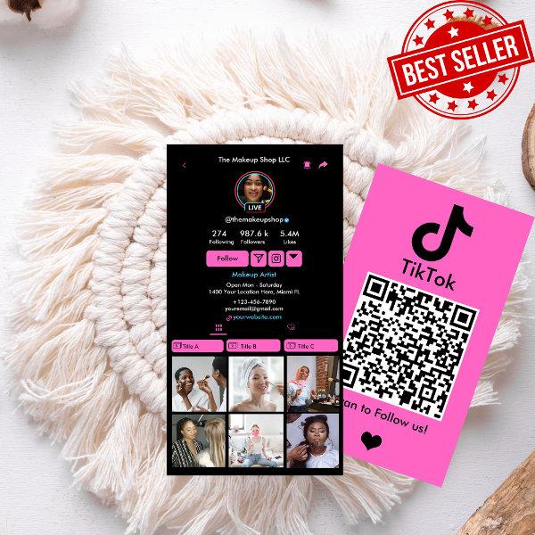 TikTok Social Media Custom QR Code Pink