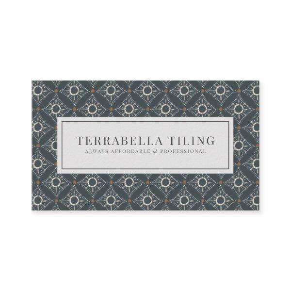 Tiling Flooring Gray Black Diamond Pattern
