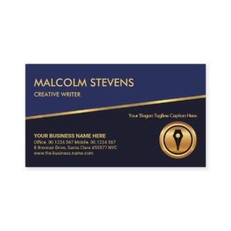 Tilting Gold Line Blue Shades Gold Pen Writer
