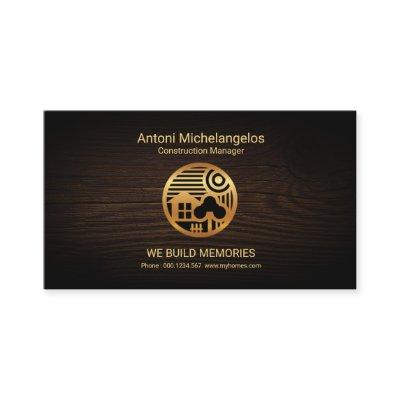 Timber Wood Gold Home Scenery Motif Construction