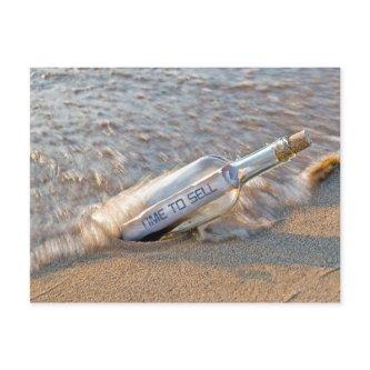 Time To Sell Message on the beach Postcard