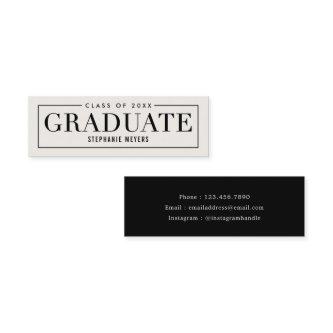 Timeless Grid Editable Color Graduate Calling Card