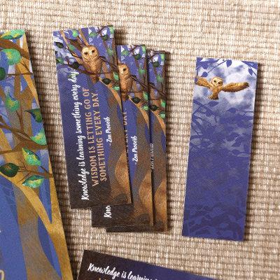 Tiny Bookmark, Owls, Misty Forest, Wisdom Mini