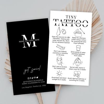 Tiny Tattoo Aftercare Instructions Minimalist Logo