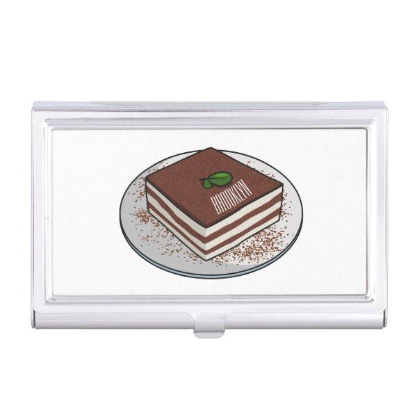 Tiramisu cake cartoon illustration  case