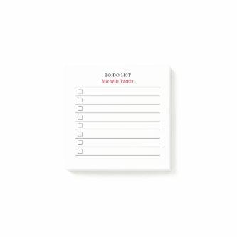 TO DO LIST Minimalist Modern Lined Check Boxes Post-it Notes