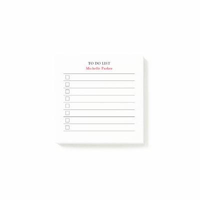 TO DO LIST Minimalist Modern Lined Check Boxes Post-it Notes