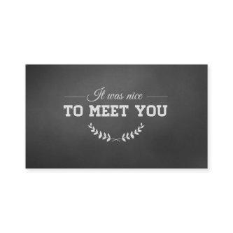 To meet you  Black