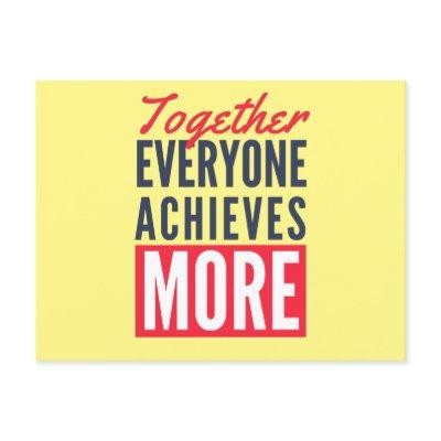 Together Everyone Achieves More Teamwork Office Postcard