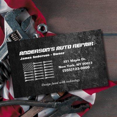 Tool American Flag Metal Design Car Auto Repair Bu