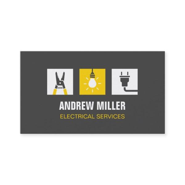 Tool Light Bulb and Plug Logo Electrician