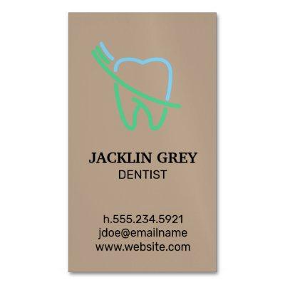 Tooth and Brush Logo  Magnet