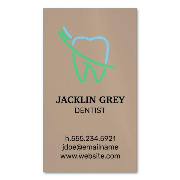 Tooth and Brush Logo  Magnet