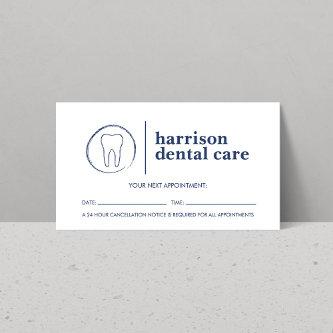 Tooth Sketch Logo White/Blue Dentist Appointment