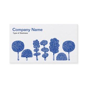 Topiary - Navy Blue on White