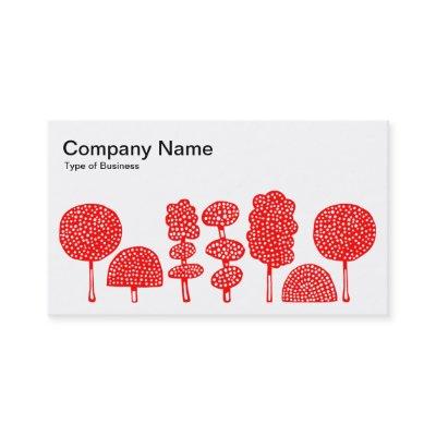 Topiary - Red on White