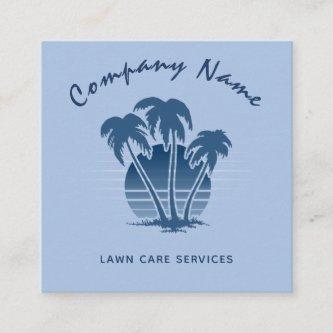 Topical Palm Tree Sunset Lawn Care Landscaping  Square