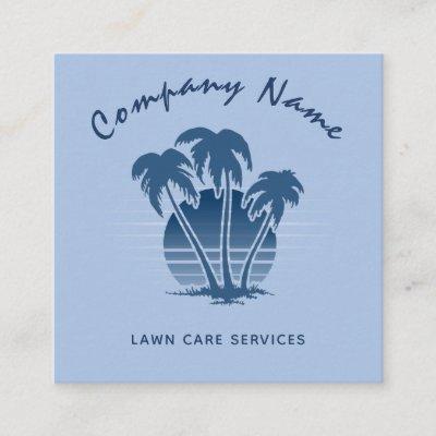 Topical Palm Tree Sunset Lawn Care Landscaping  Square