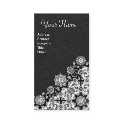 TOPKAPI,FLORAL BLACK WHITE ORIENTAL DAMASK FLOWERS