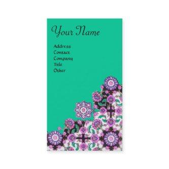 TOPKAPI,FLORAL PINK GREEN  ORIENTAL DAMASK FLOWERS