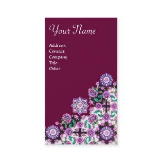 TOPKAPI,FLORAL PINK GREEN ORIENTAL FLOWERS Purple