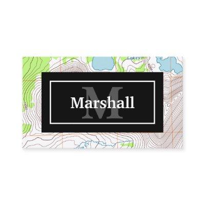 Topographic Map with Your Name and Monogram
