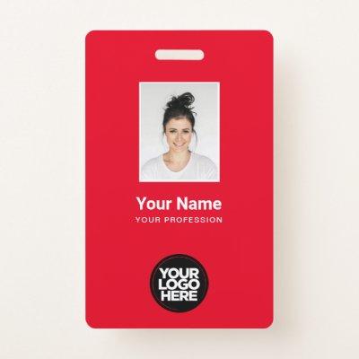 Total Red Employee Photo, Bar Code, Logo, Name Badge