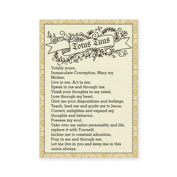 Totus Tuus Prayer Pope St. John Paul II Holy Cards