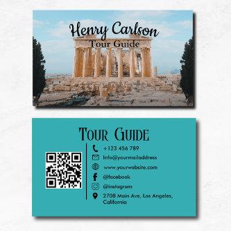 Tour Guide Travel Agent Turquoise QR Code