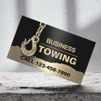 Towing Company Gold Tow Hook Modern Black