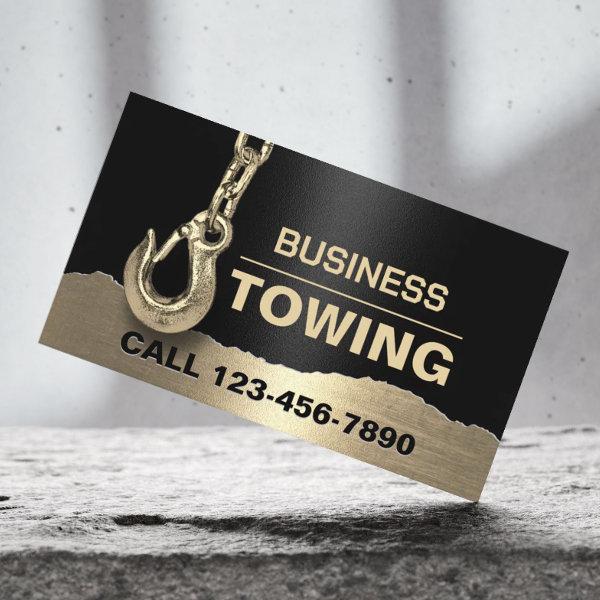 Towing Company Gold Tow Hook Modern Black