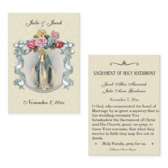 Traditional Catholic Wedding Favor Holy Card